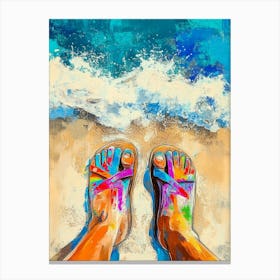 Flip Flops On The Beach Canvas Print