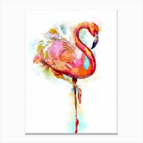 Flamingo Watercolor Canvas Print