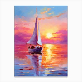 Sailboat At Sunset 10 Canvas Print