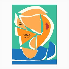 Abstract Cut Out Portrait Canvas Print