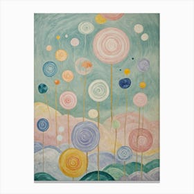 Whimsical Pastel Lollipops Canvas Print