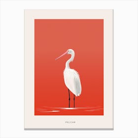 Minimalist Pelican 2 Bird Poster Canvas Print