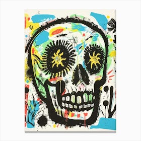 Sugar Skull Style Abstract Canvas Print