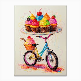 Cupcakes On A Bicycle Canvas Print