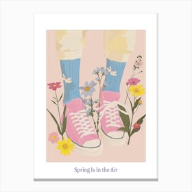Spring In In The Air Pink Shoes And Wild Flowers 1 Canvas Print