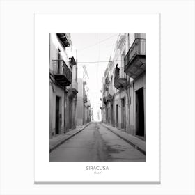 Poster Of Siracusa, Italy, Black And White Photo 2 Canvas Print