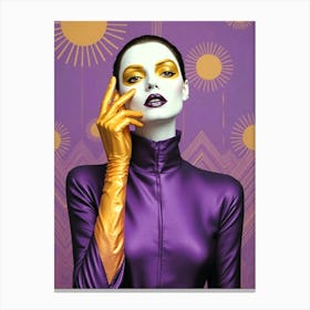 Woman In Purple And Gold 1 Canvas Print