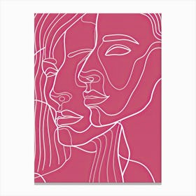 Line Art Intricate Simplicity In Pink 1 Canvas Print