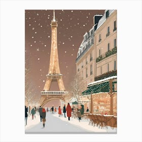 Paris In Winter Christmas İn Paris Canvas Print