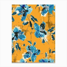 Blue And Yellow Flowers Canvas Print