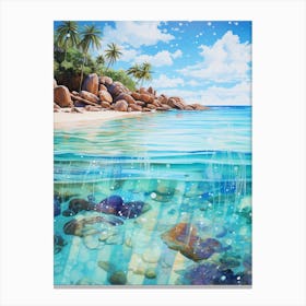 A Painting Of Anse Source Dargent, Seychelles 1 Canvas Print