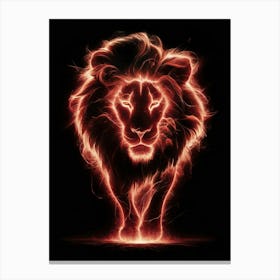 Lion In Flames Canvas Print