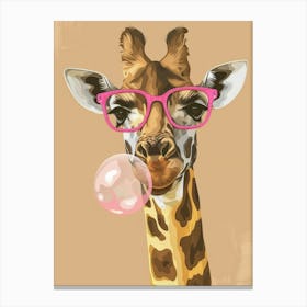 Giraffe With Glasses 1 Canvas Print