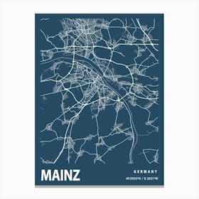 Mainz Blueprint City Map 1 Canvas Print