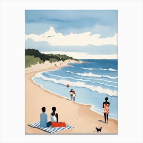 People On The Beach Painting (56) Canvas Print