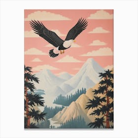 Vintage Japanese Inspired Bird Print Bald Eagle 6 Canvas Print