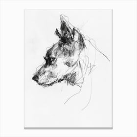 Akita Dog Charcoal Line 4 Canvas Print