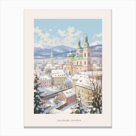Vintage Winter Poster Salzburg Austria 4 Canvas Print