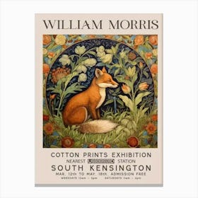 William Morris fox Cotton Prints Exhibition Canvas Print