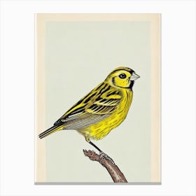 Yellowhammer Illustration Bird Canvas Print