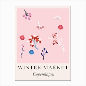 Winter Market Pink & Cream Canvas Print