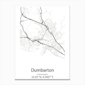 Dumbarton,United Kingdom Minimalist Map Canvas Print