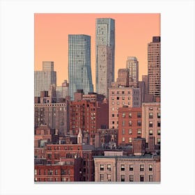 New York United States Travel Illustration 8 Canvas Print