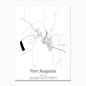 Port Augusta,Australia Minimalist Map Canvas Print