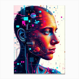 Digital Portrait Of A Woman with Creative Forms Canvas Print