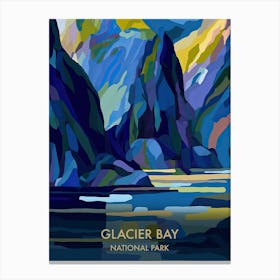 Glacier Bay National Park Travel Poster Matisse Style 3 Canvas Print