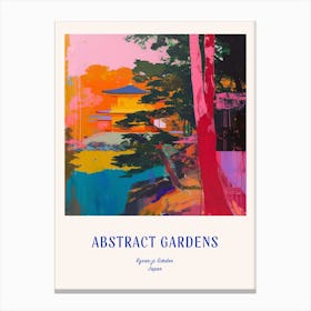 Colourful Gardens Ryoan Ji Garden Japan 9 Blue Poster Canvas Print