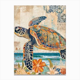 Wallpaper Style Sea Turtle 2 Canvas Print