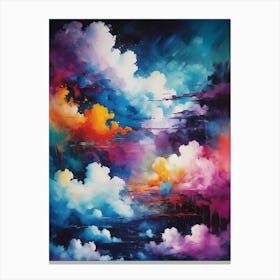 Abstract Glitch Clouds Sky (22) Canvas Print