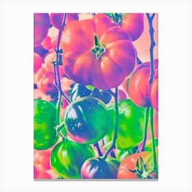 Tomato Risograph Retro Poster vegetable Canvas Print