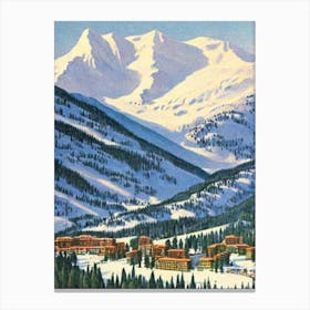El Tarter, Andorra Ski Resort Vintage Landscape 2 Skiing Poster Canvas Print