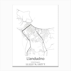 Llandudno,United Kingdom Minimalist Map Leinwandbild