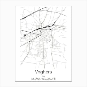 Voghera,Italy Minimalist Map Canvas Print