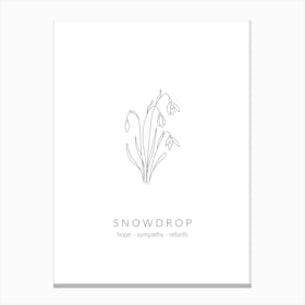 Snowdrop Birth Flower Canvas Print