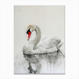 Swan painting Canvas Print