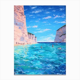 An Oil Painting Of Navagio Beach Shipwreck Beach 1 Canvas Print