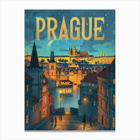 Prague At Night 1 Canvas Print