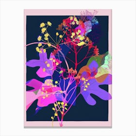 Gypsophila (Baby S Breath) 4 Neon Flower Collage Canvas Print