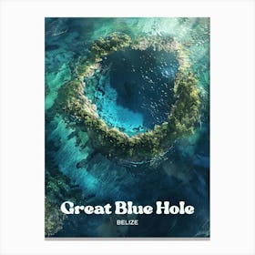 Great Blue Hole Belize Sinkhole Travel Art Illustration Canvas Print