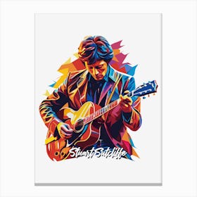 The Beatles Stuart Sutcliffe 01 Portrait Music Icon WPAP Pop Art Style Canvas Print