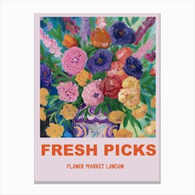 Fresh Picks Flower Market London Canvas Print