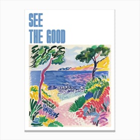 See The Good Poster Seaside Doodle Matisse Style 13 Canvas Print