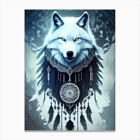 Dreamcatcher Wolf 9 Canvas Print