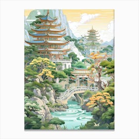 Summer Palace China Modern Illustration 3 Canvas Print