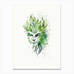 Green Man 1 Symbol Minimal Watercolour Canvas Print