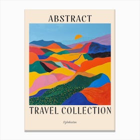 Abstract Travel Collection Poster Uzbekistan 1 Canvas Print